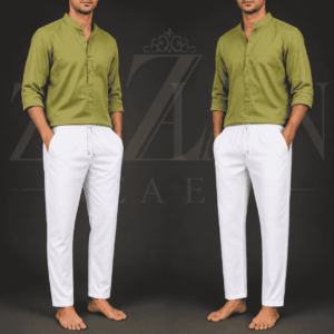 China Stretch Narrow fitting White – চায়না মাইক্রো স্টিচ সেমি নেরো সাদা কম্বো