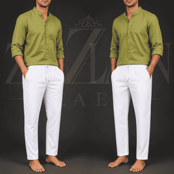 China Stretch Narrow fitting White – চায়না মাইক্রো স্টিচ সেমি নেরো সাদা কম্বো